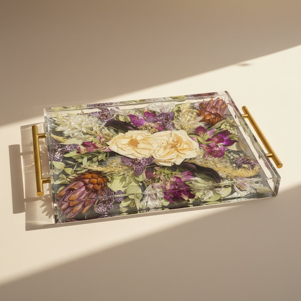 RESIN TRAY WITH HANDLES