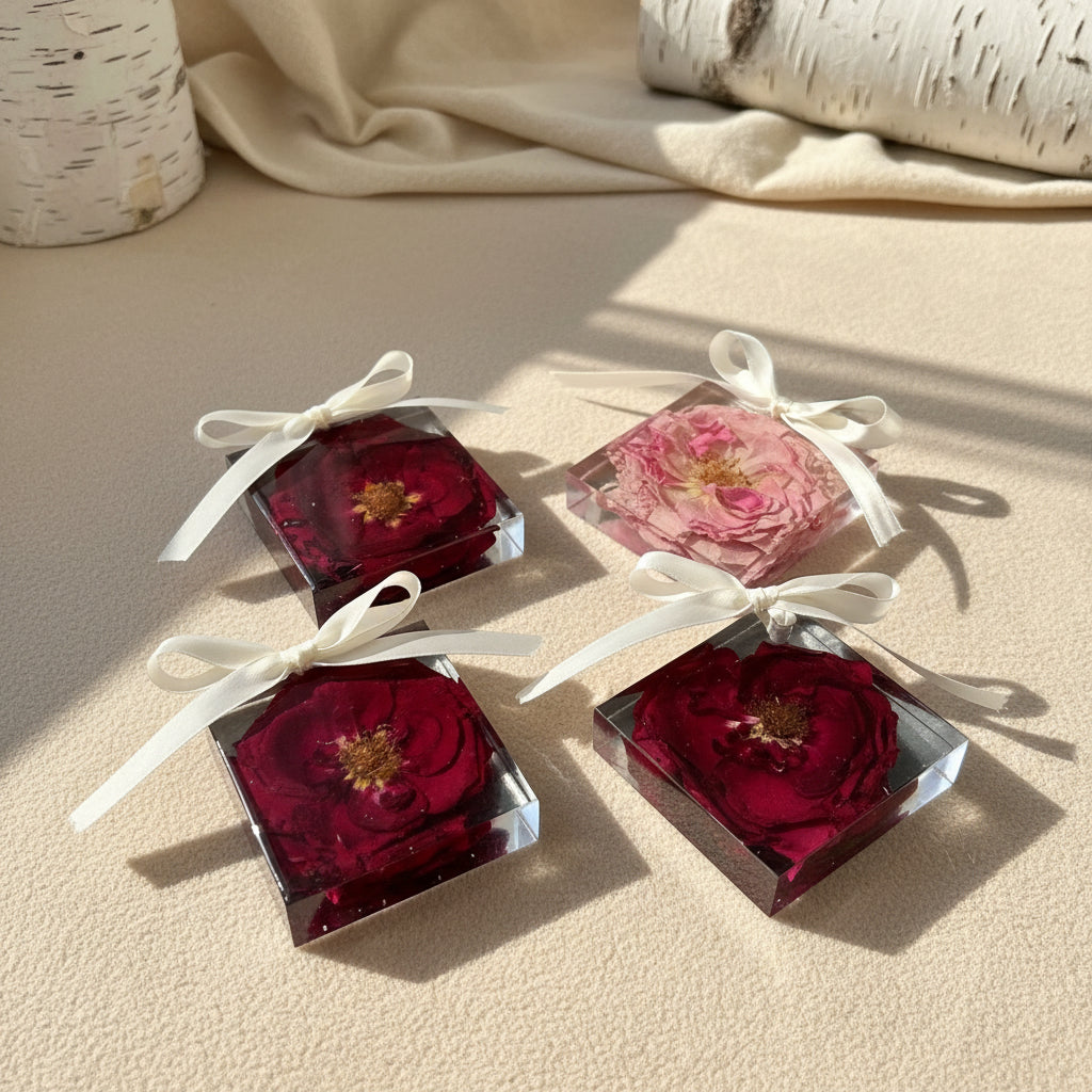 RESIN FLOWER PRESERVATION ORNAMENT SET