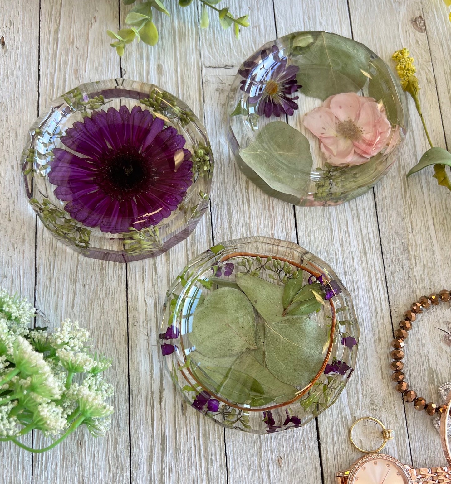 Resin Ring Dish Flower Preservation Keepsake