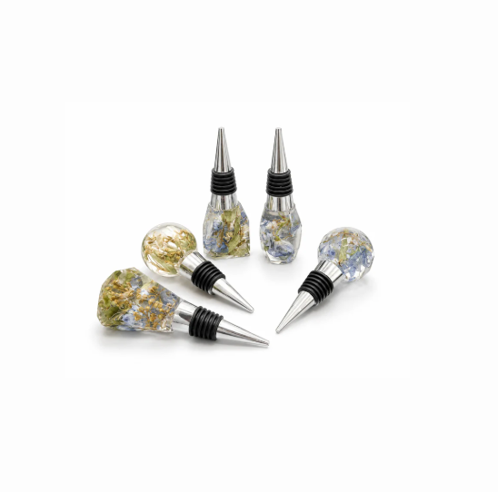 Resin Flower Preservation Wine Toppers (5PK)