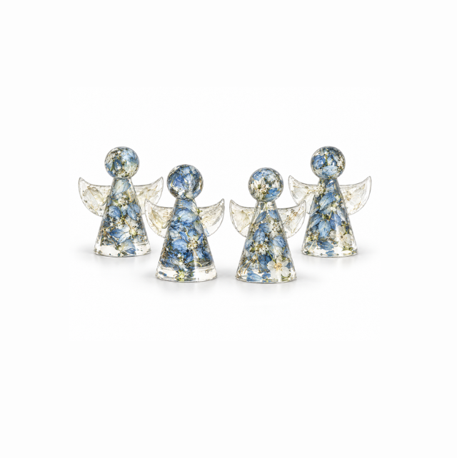 Resin Flower Preservation Angel Paperweights (4 PK)