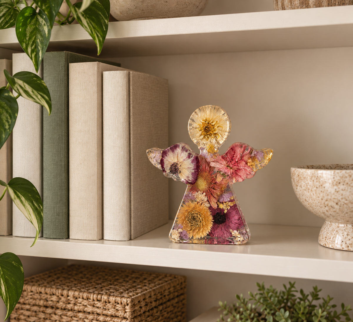 Resin Flower Preservation Angel