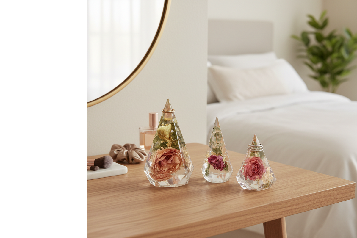 Resin Flower Preservation Ring Tree Sets